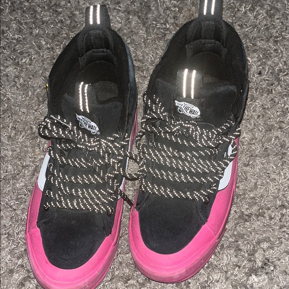 Vans Shoes - Vans Women's Black and Pink High-Top Sneakers Size 6.5